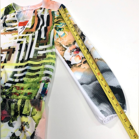 Clover Canyon Floral Maze Drawstring Mini Dress Multi Geometric Print - Picture 10 of 11